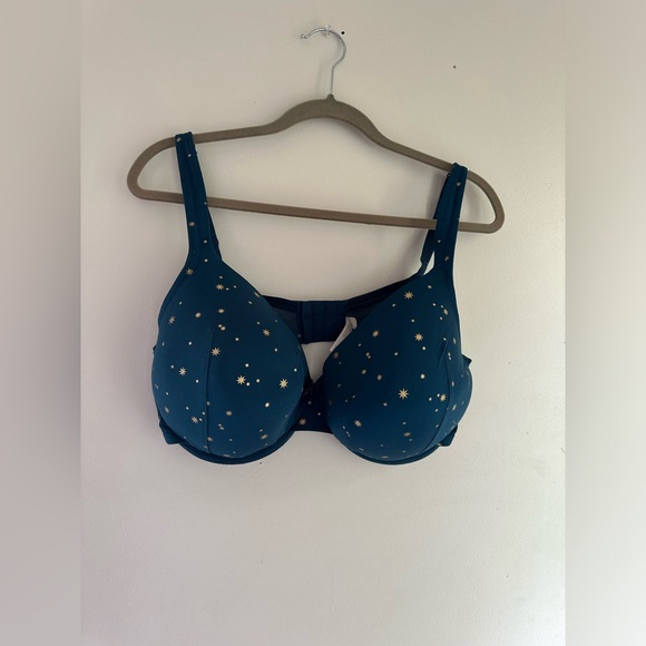 Cacique full coverage Underwire Push Up Sexy Bra in Blue Shooting Stars Sz 42DD - Picture 2 of 10